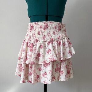 Altar'd State Pink Floral Mini Skirt
